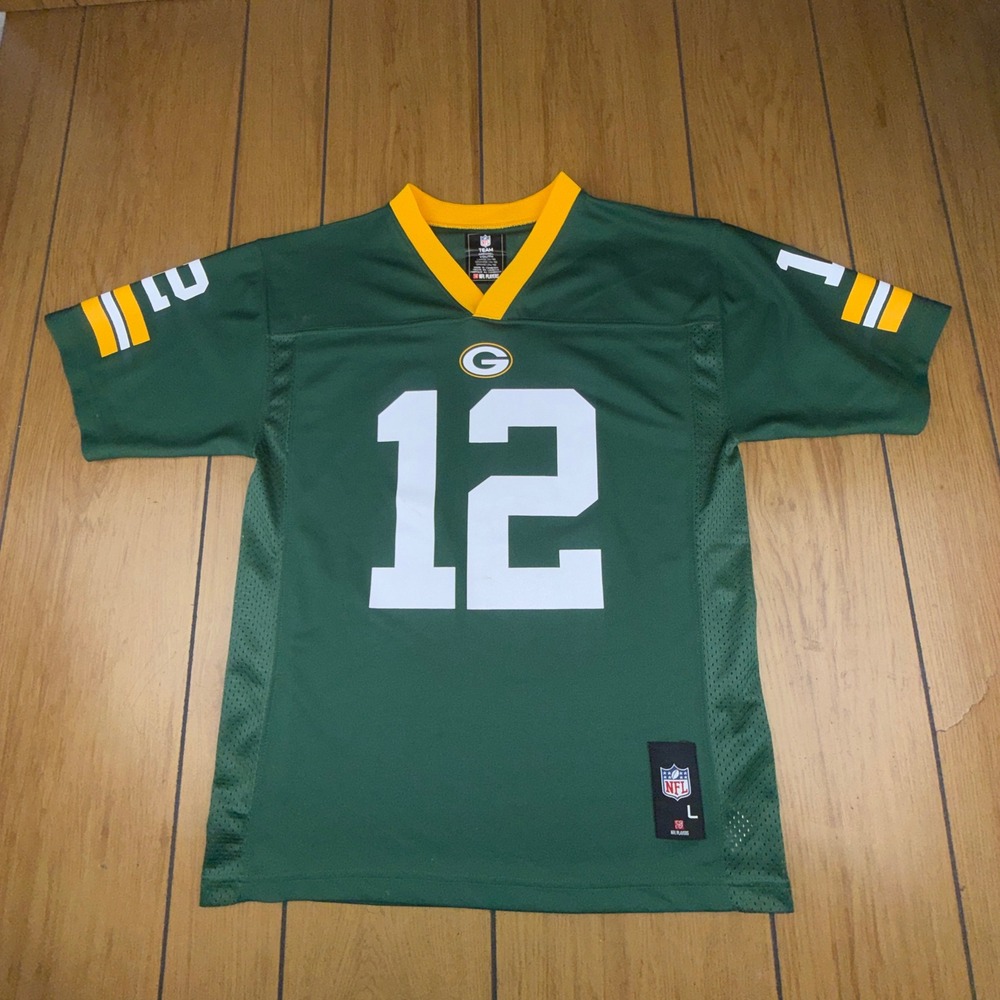 Green Bay Packers Aaron Rodgers 12 Youth Jersey Large NFL Football